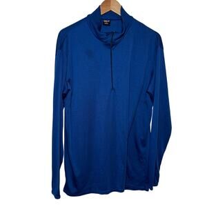 Patagonia Capilene Vintage Men;s Blue 1/4 Zip Long Sleeve Shirt USA Made